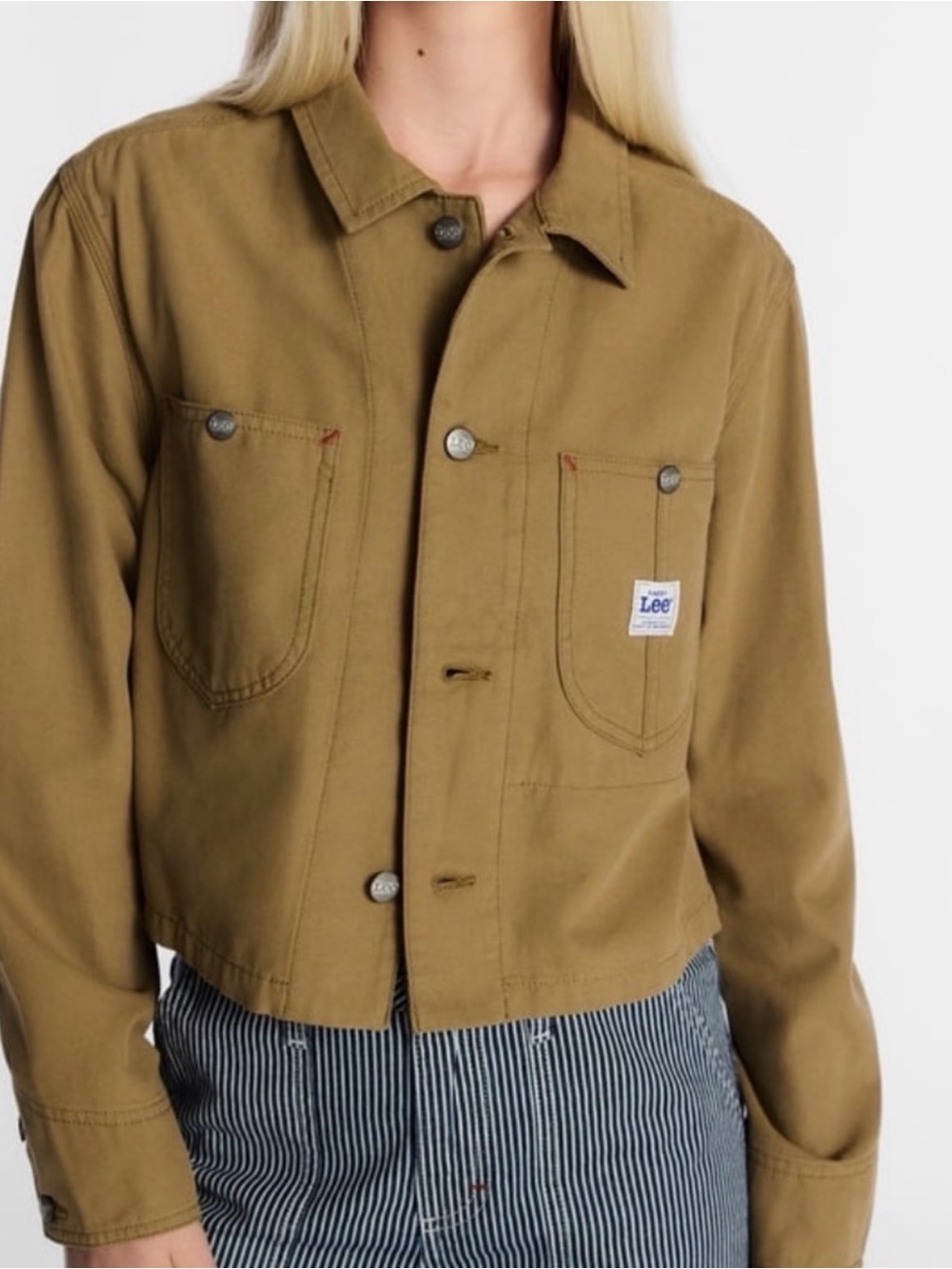 Kacey Musgraves by Lee Women's Cropped Utility Chore Jacket in Camel sz M